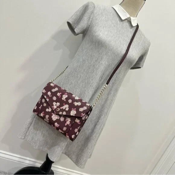 Kate Spade Tinsel Flap CrossbodyClutch Bag with Floral Print